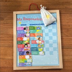 Responsibility Chart for Kids with Colorful Magnets